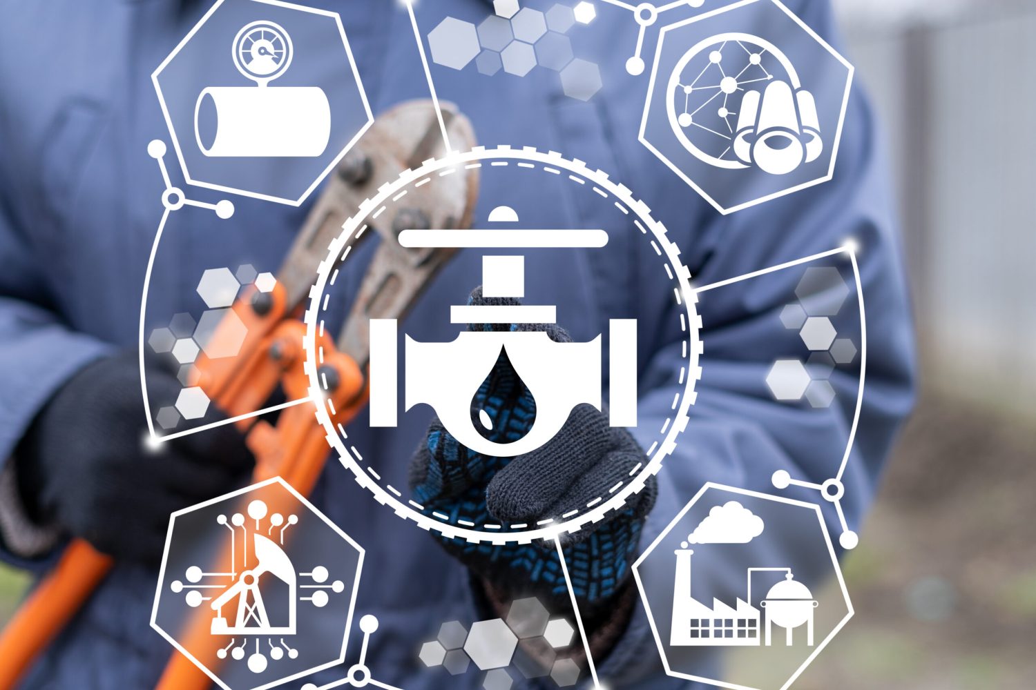 Industry concept of valve. Oil gas transportation management and